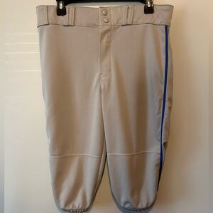 Men’s Champro Gray Baseball Knickers with Blue Piping